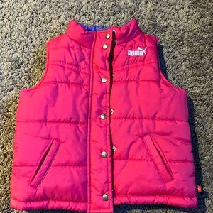 Puma Girls Puff Vest Size 4T Pink Purple Reversible